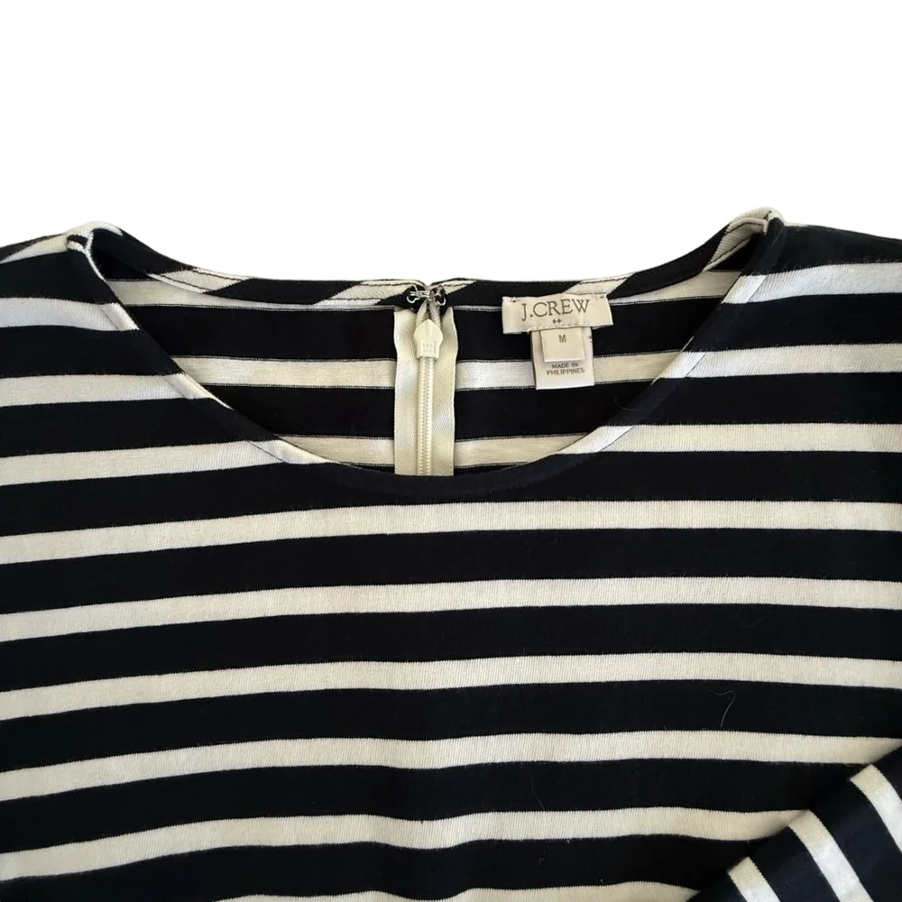 Women's J.Crew Ruffle Sleeve Striped Dress Size M - Picture 7 of 10